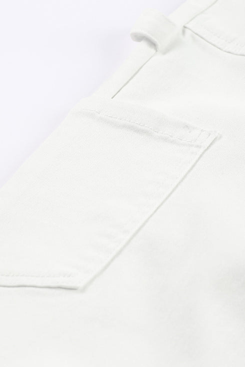 High Waist Straight Leg Cargo Pants with Pockets